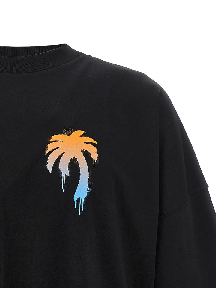 Palm Angels Black Cotton T-Shirt