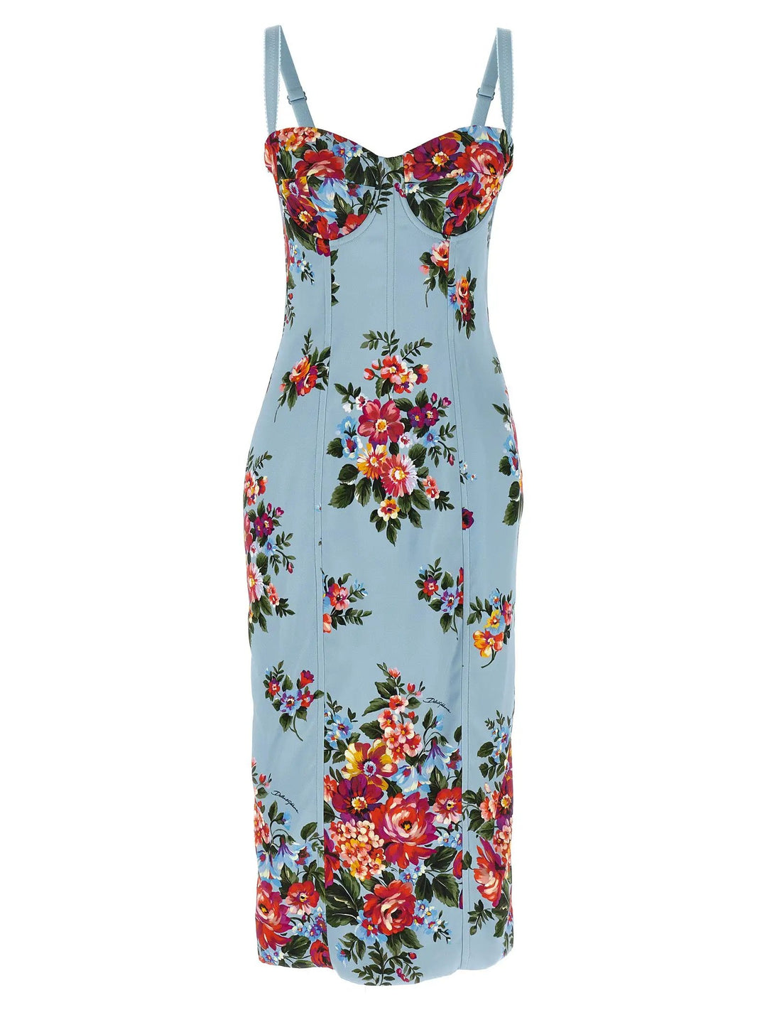 Dolce &amp; Gabbana Blue Viscose Midi Dress