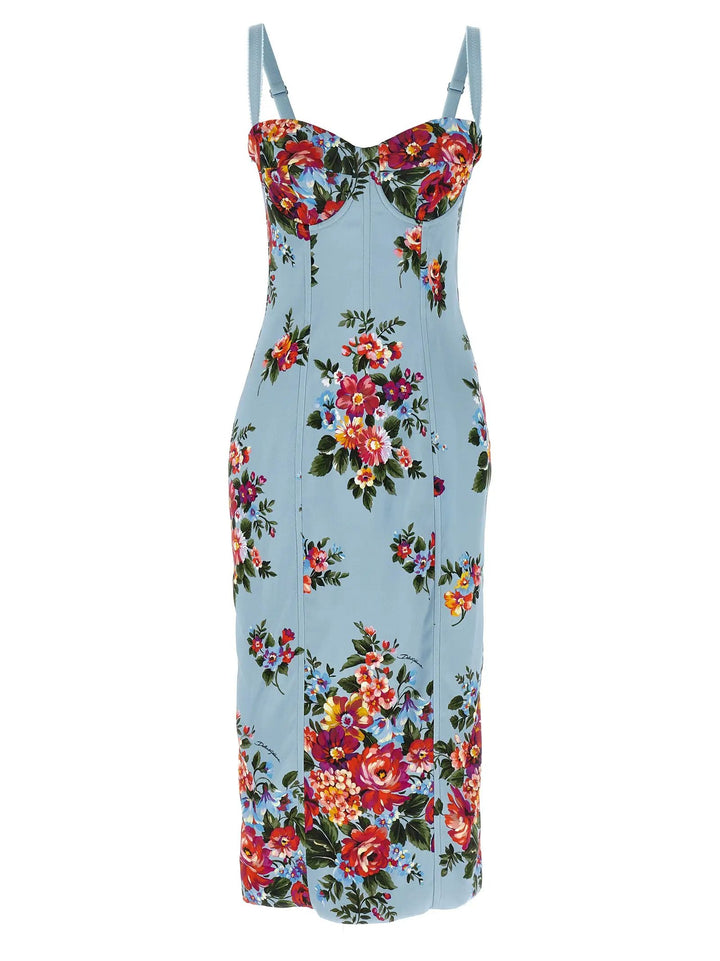 Dolce &amp; Gabbana Blue Viscose Midi Dress