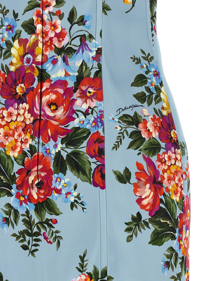 Dolce &amp; Gabbana Blue Viscose Midi Dress
