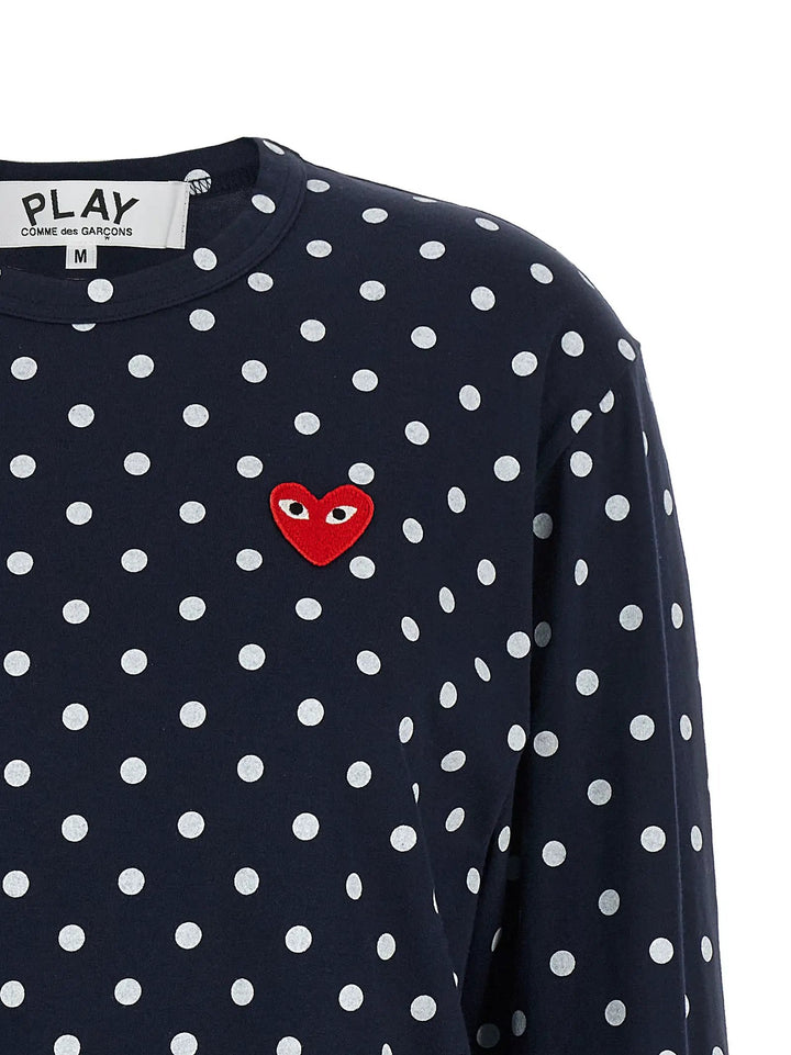 Comme Des Garçons Play Blue Cotton Long Sleeve T-Shirt