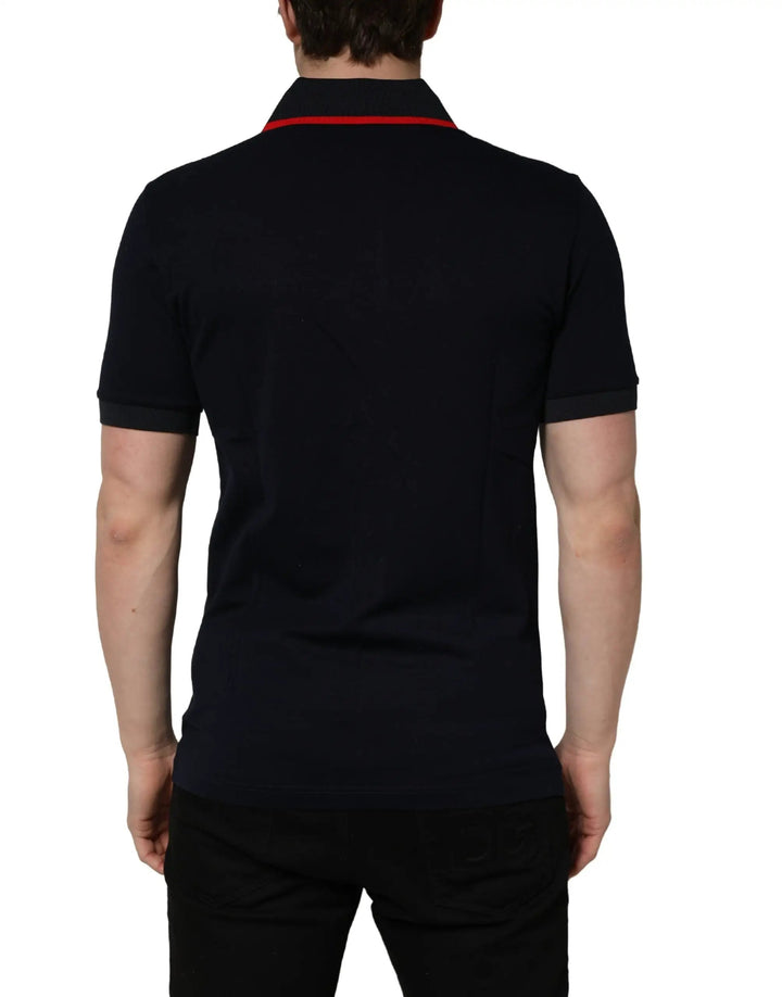 Dolce &amp; Gabbana Black DG Logo Print Short Sleeve Polo T-shirt