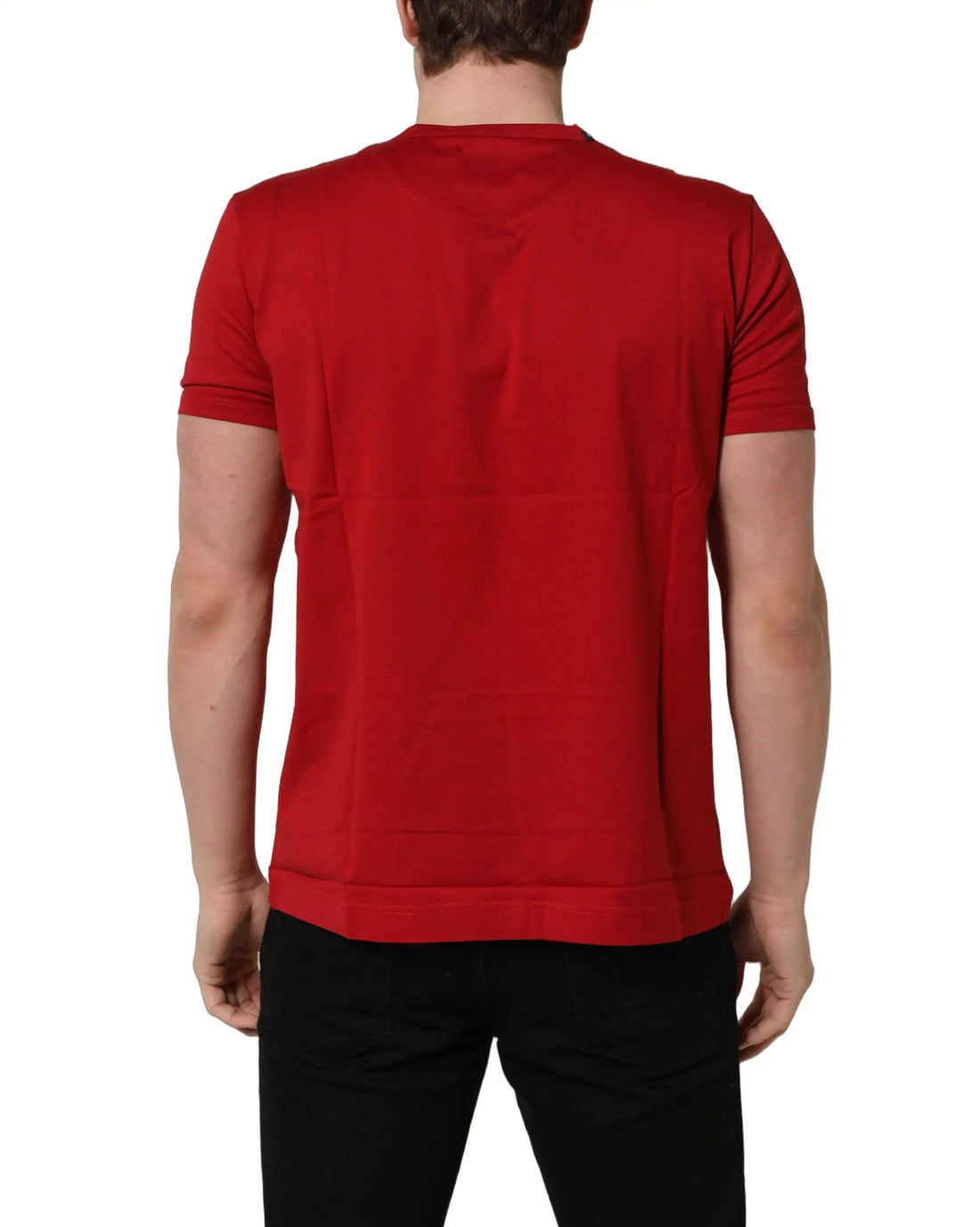 Dolce &amp; Gabbana Red Goodluck 2023 Cotton Crew Neck T-shirt