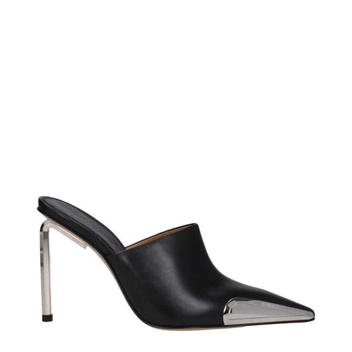 Off-White Black Leather High Heel Pumps