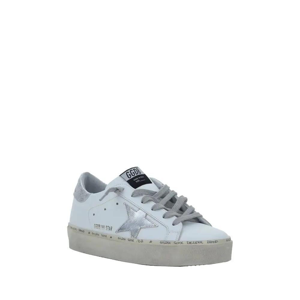 Golden Goose Sample Sale | Golden Goose White Calf Leather Bos Taurus Low Top Sneakers - | Designer outlet