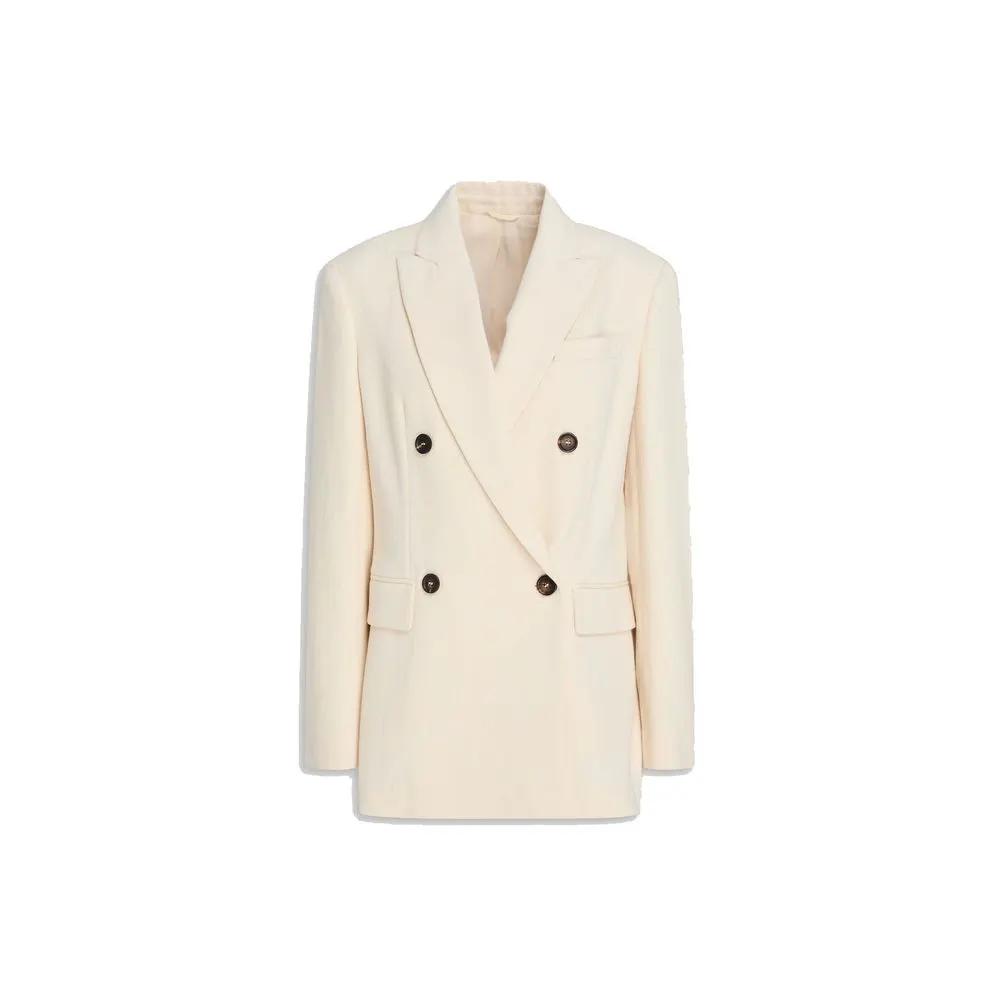 Brunello Cucinelli White Cotton Blazer