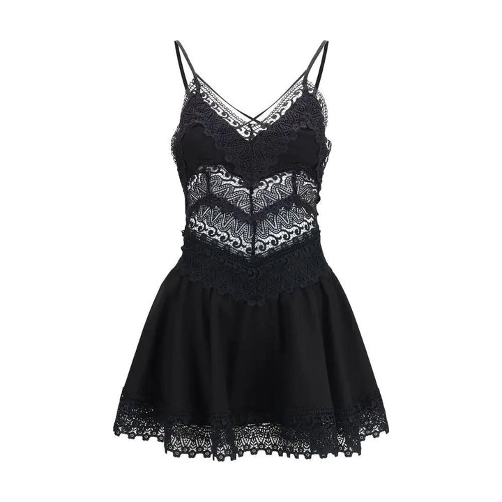 Charo Ruiz Black Cotton Casual Dress