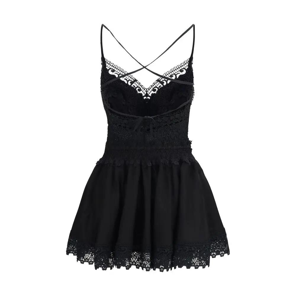 Charo Ruiz Black Cotton Casual Dress