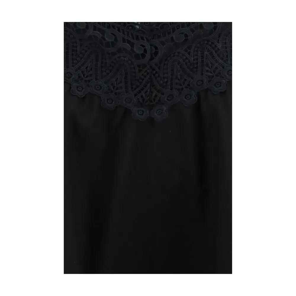 Charo Ruiz Black Cotton Casual Dress