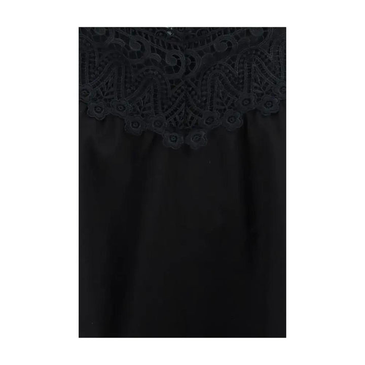 Charo Ruiz Black Cotton Casual Dress
