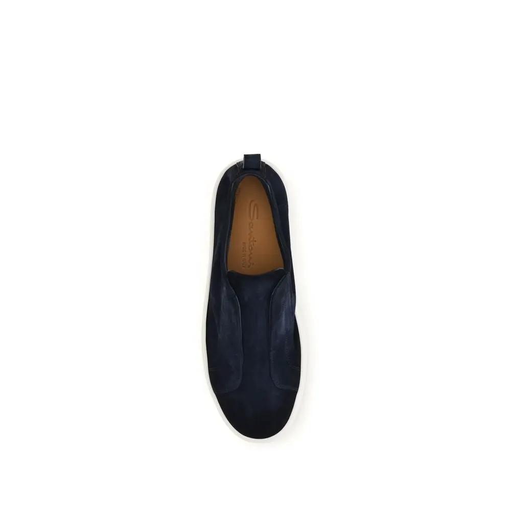 Santoni Sample Sale | Santoni Blue Calf Leather Bos Taurus Sneakers - | Designer outlet