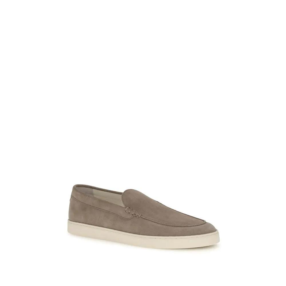 Brunello Cucinelli Sample Sale | Brunello Cucinelli Gray Calf Leather Bos Taurus Slip-On Loafers - | Designer outlet