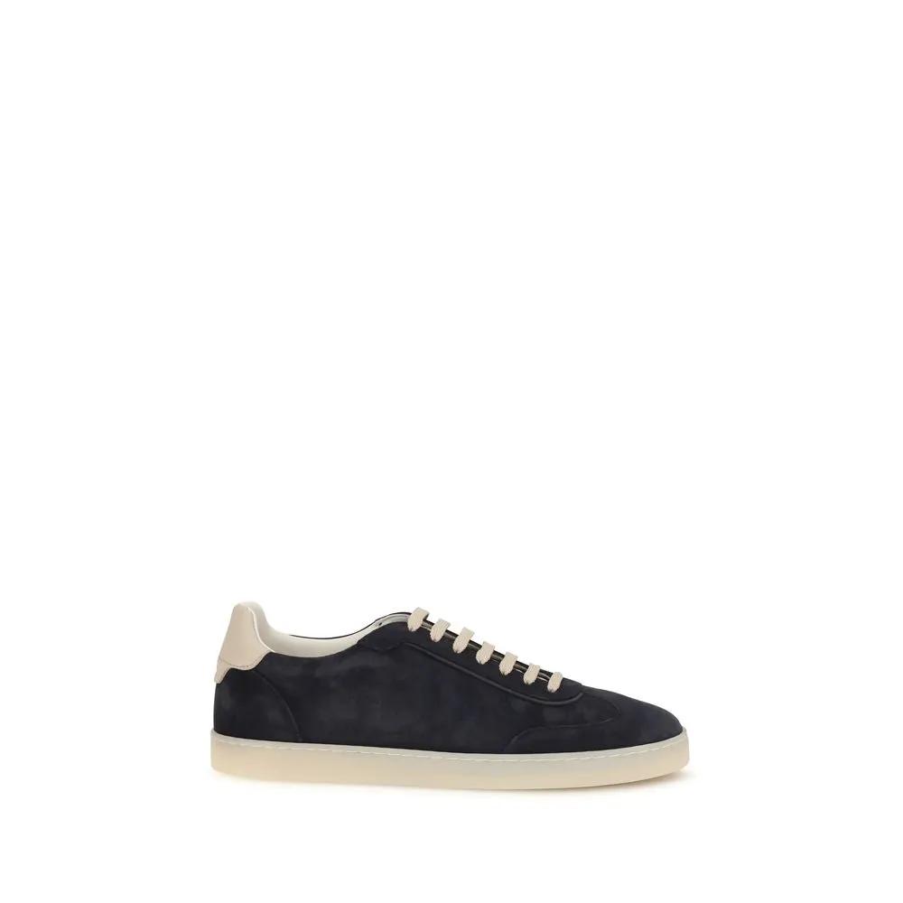 Brunello Cucinelli Sample Sale | Brunello Cucinelli Brown Calf Leather Bos Taurus Low Top Sneakers - | Designer outlet