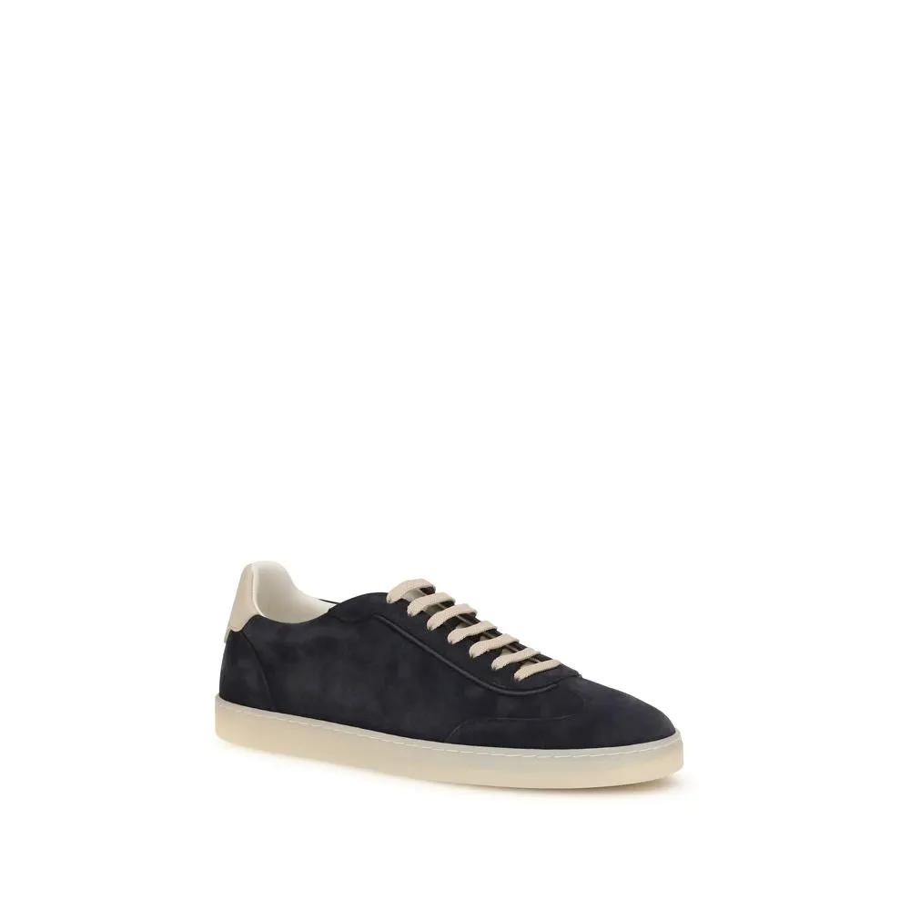 Brunello Cucinelli Sample Sale | Brunello Cucinelli Brown Calf Leather Bos Taurus Low Top Sneakers - | Designer outlet