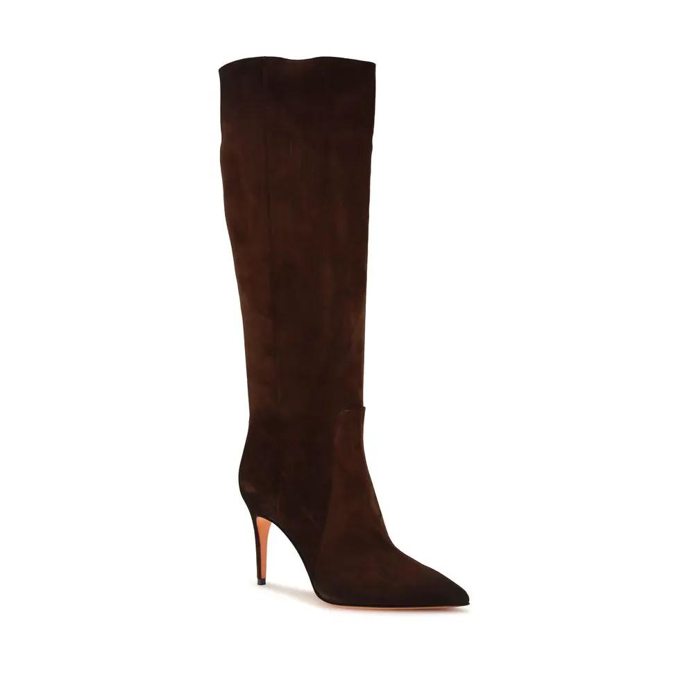 Santoni Sample Sale | Santoni Brown Calf Leather Bos Taurus High Heel Boots - | Designer outlet
