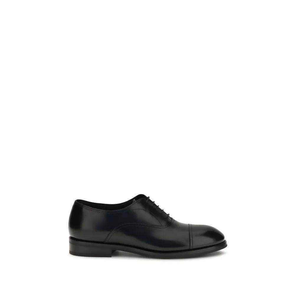 Santoni Sample Sale | Santoni Black Calf Leather Bos Taurus Oxfords And Derbies - | Designer outlet