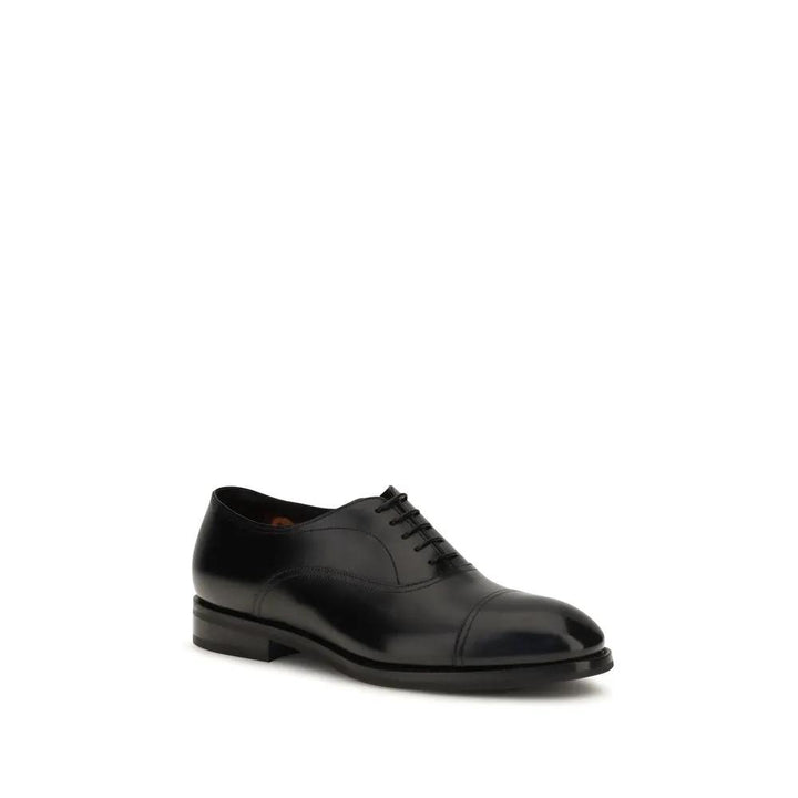 Santoni Sample Sale | Santoni Black Calf Leather Bos Taurus Oxfords And Derbies - | Designer outlet
