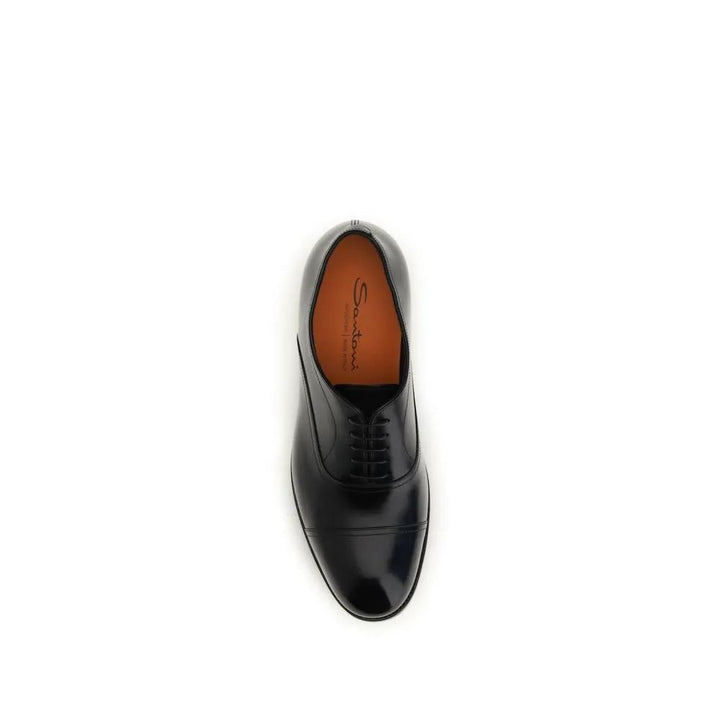 Santoni Sample Sale | Santoni Black Calf Leather Bos Taurus Oxfords And Derbies - | Designer outlet