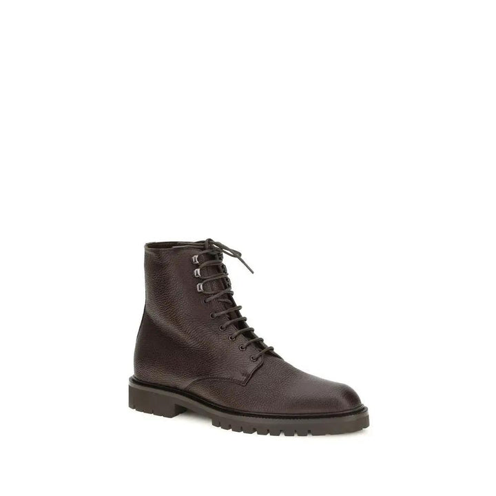 Brunello Cucinelli Sample Sale | Brunello Cucinelli Brown Calf Leather Bos Taurus Lace-Up Boots - | Designer outlet