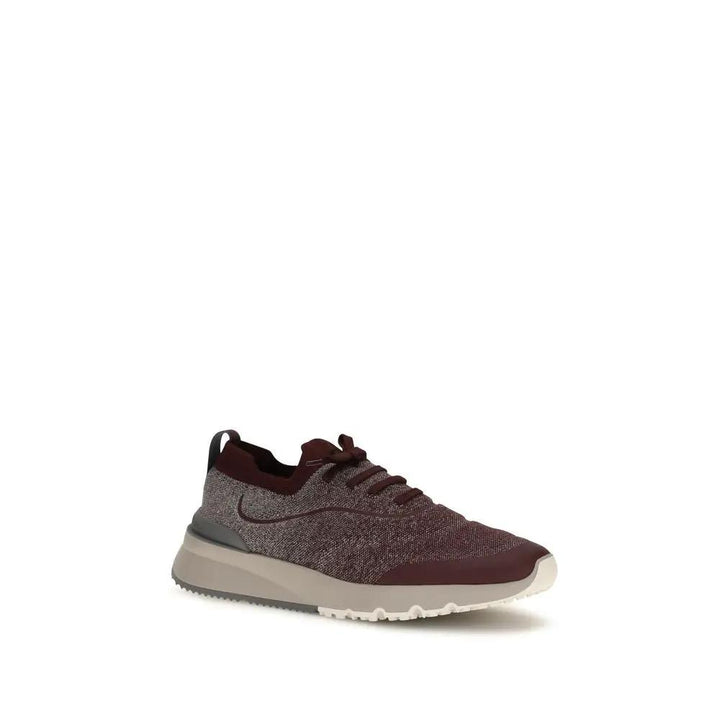 Brunello Cucinelli Sample Sale | Brunello Cucinelli Bordeaux Cotton Athletic Sneakers - | Designer outlet