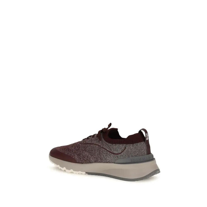 Brunello Cucinelli Sample Sale | Brunello Cucinelli Bordeaux Cotton Athletic Sneakers - | Designer outlet