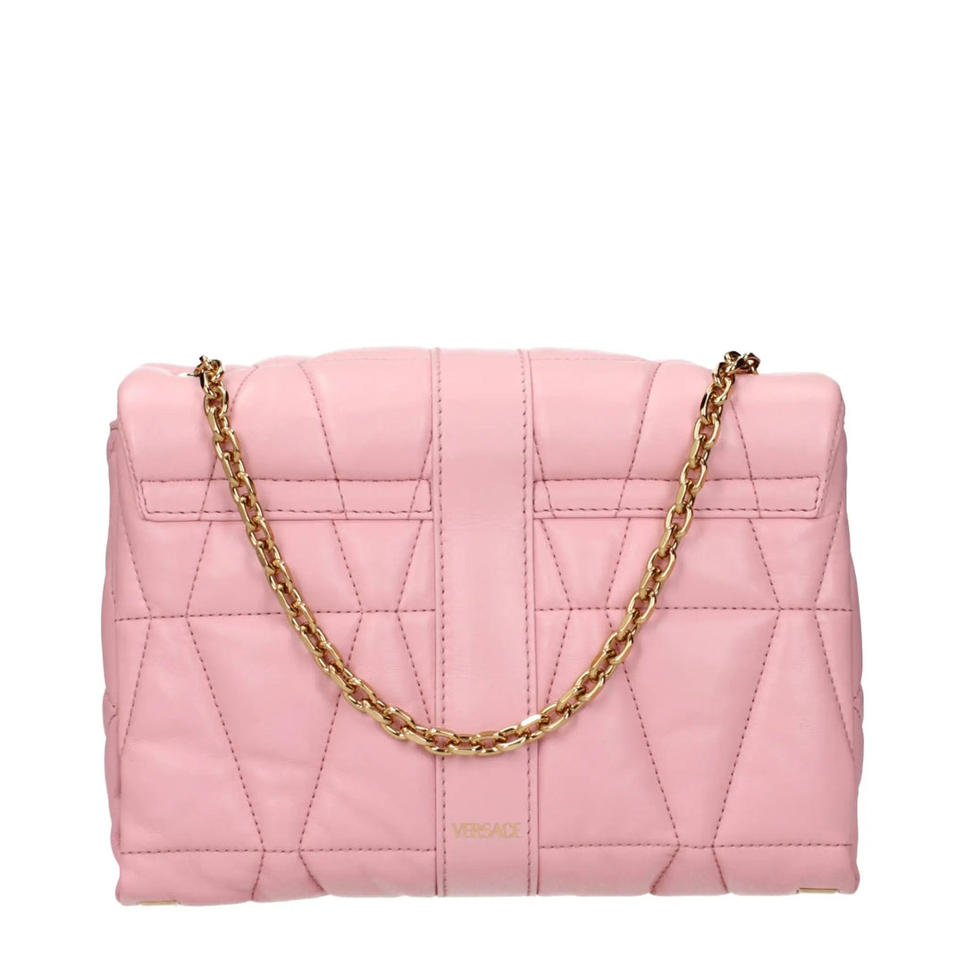 Versace Pink Leather Shoulder Bag