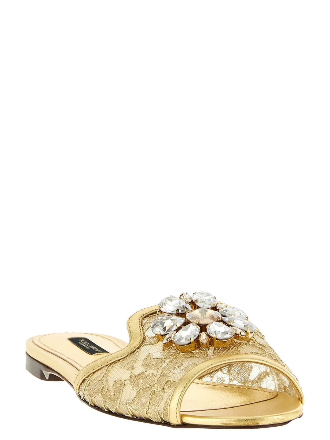 Dolce &amp; Gabbana Gold Polyamide Slides