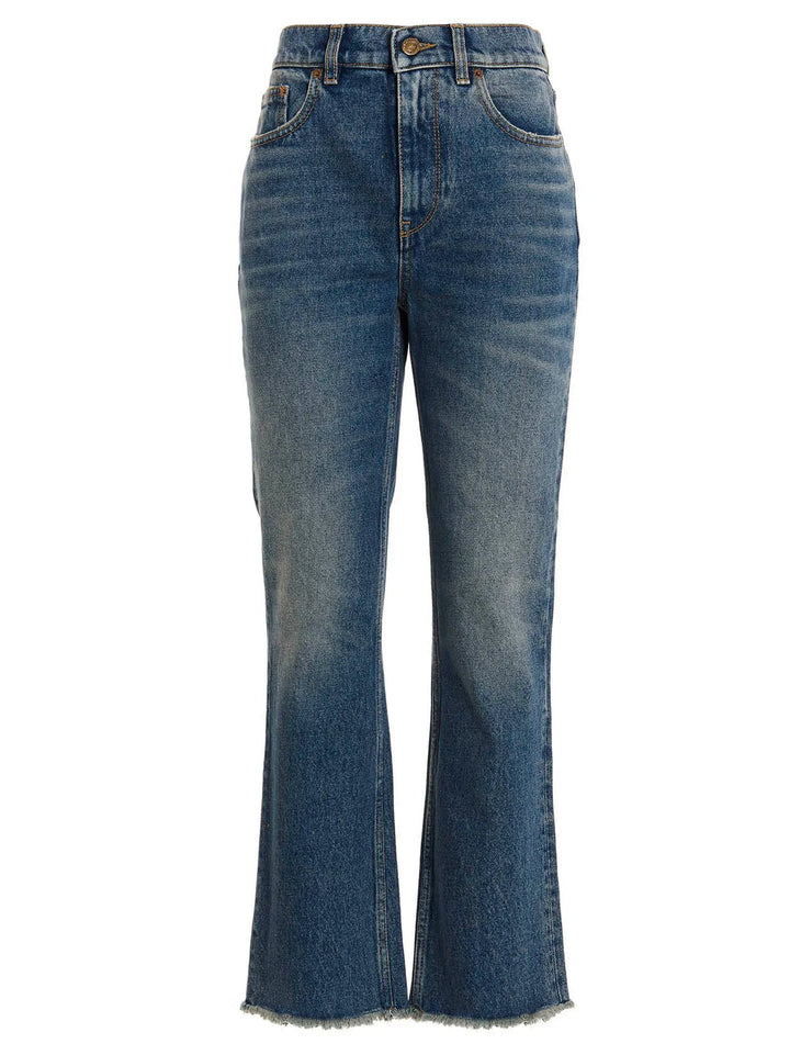 Golden Goose Blue Cotton Flared Jeans