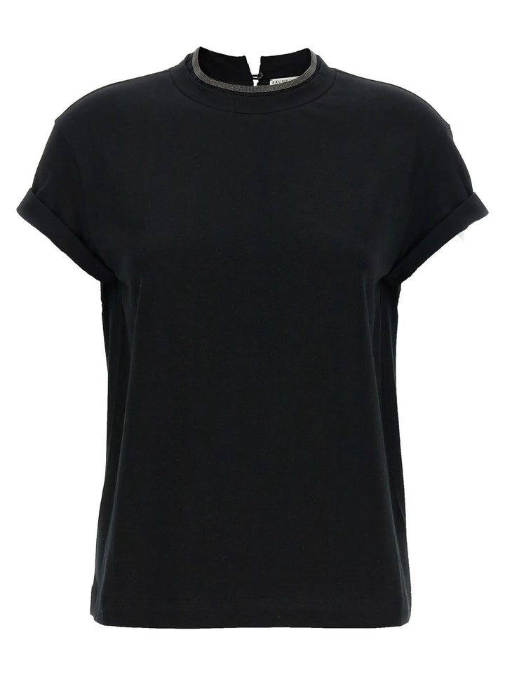 Brunello Cucinelli Black Cotton T-Shirt