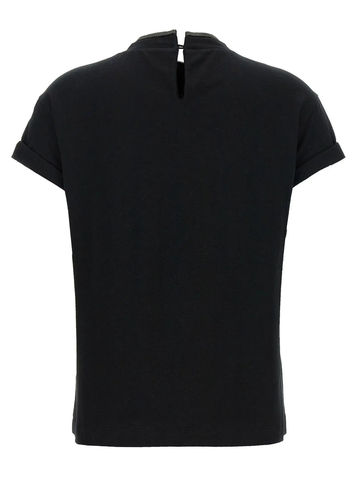 Brunello Cucinelli Black Cotton T-Shirt