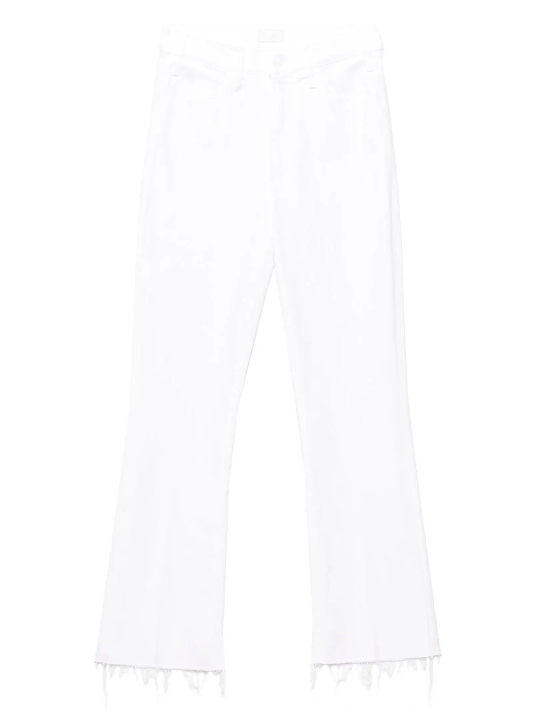 Mother Denim White Cotton Flared Jeans