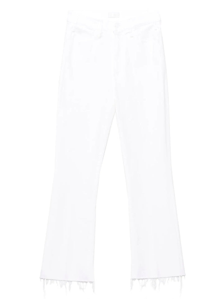 Mother Denim White Cotton Flared Jeans