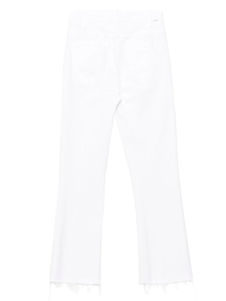 Mother Denim White Cotton Flared Jeans