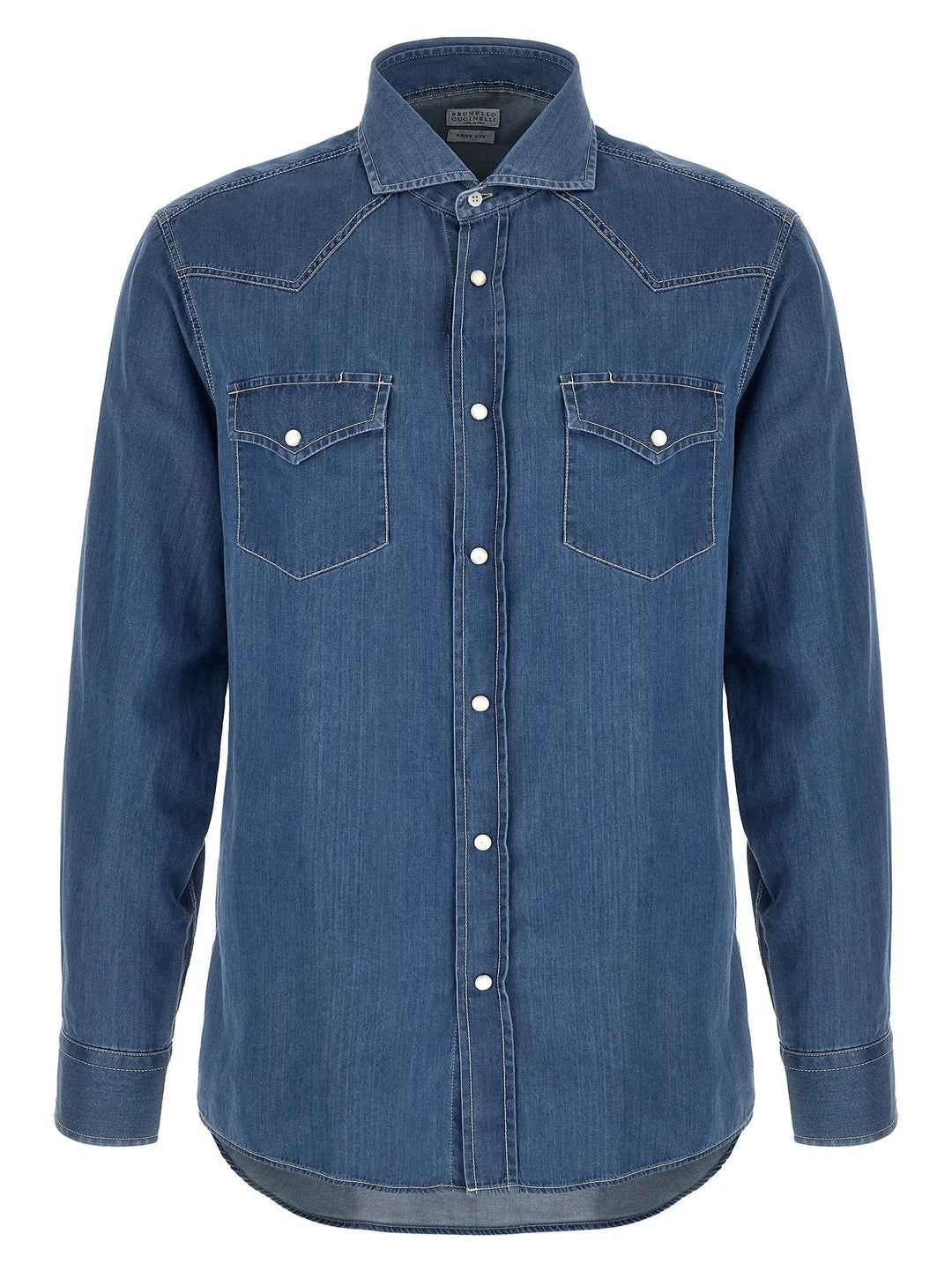 Brunello Cucinelli Blue Cotton Blouse