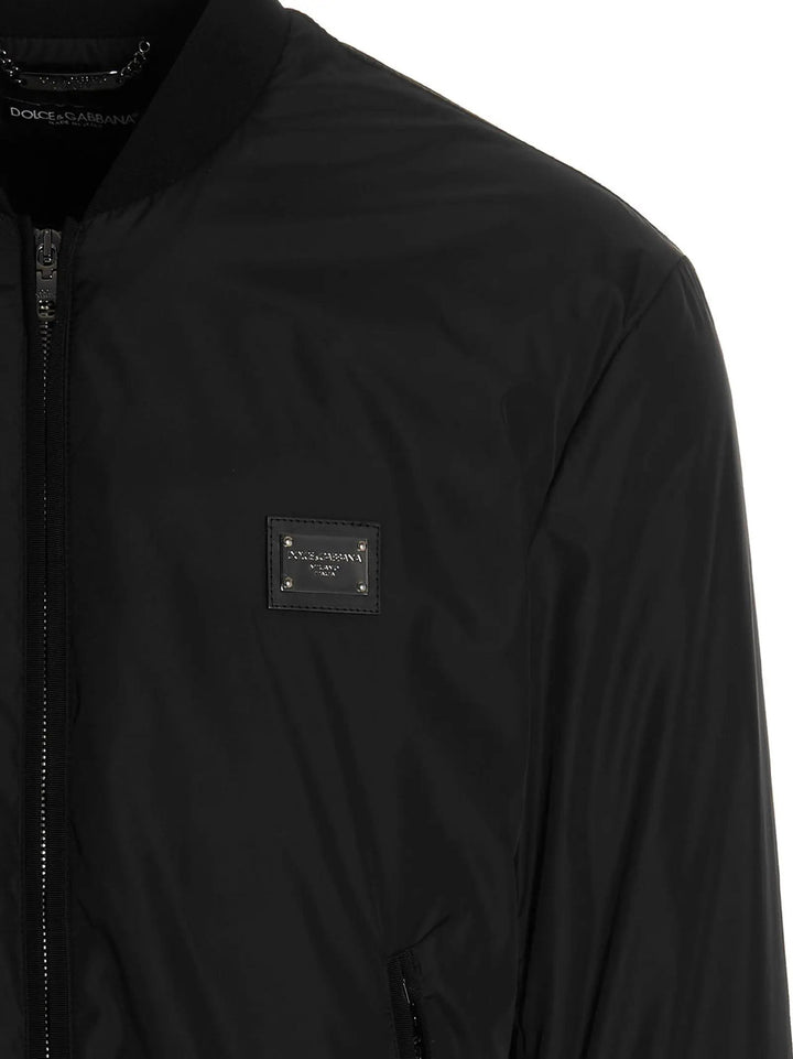 Dolce &amp; Gabbana Black Polyamide Bomber
