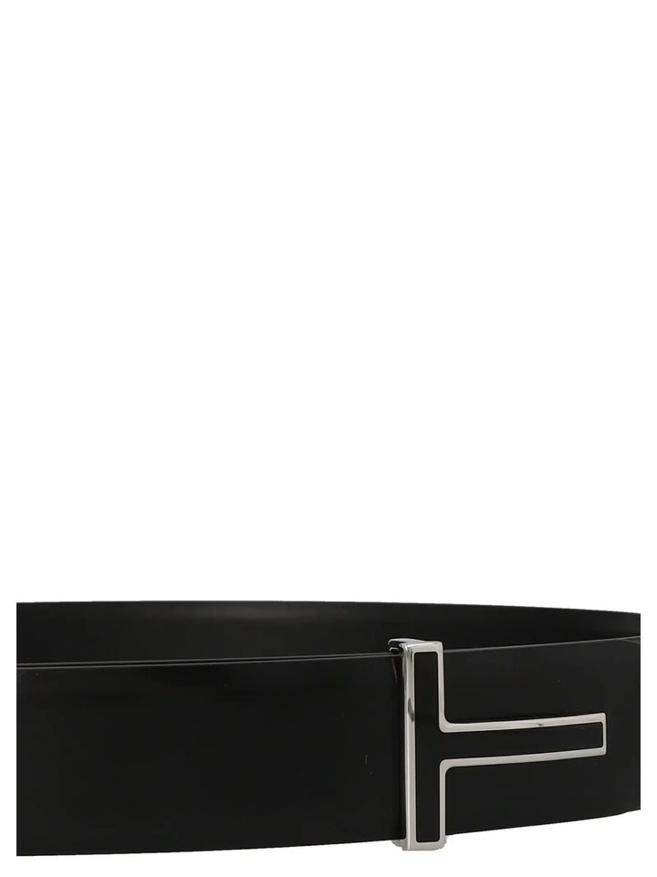 Tom Ford Black Calfskin Regular Belt