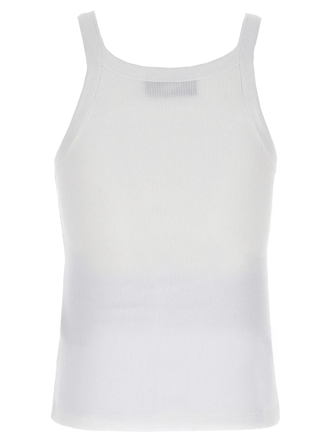Fendi White Cotton Sleeveles T-Shirt