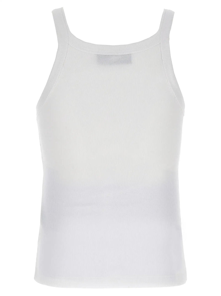 Fendi White Cotton Sleeveles T-Shirt