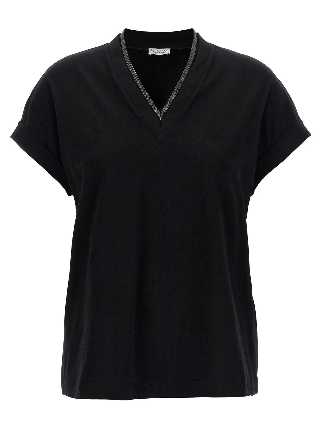 Brunello Cucinelli Black Cotton T-Shirt