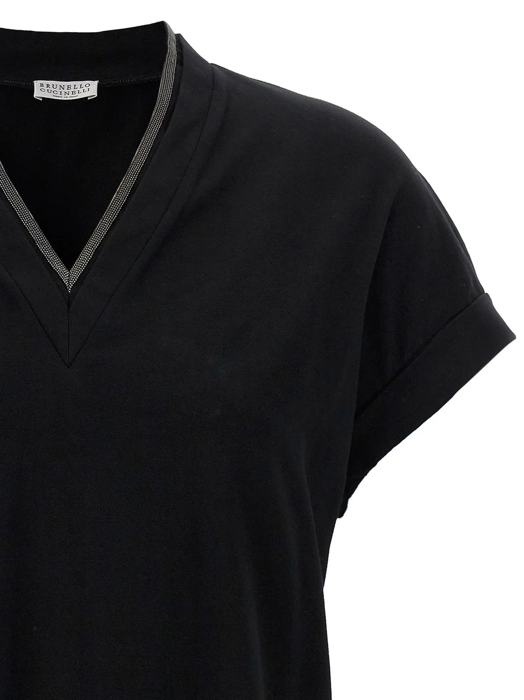 Brunello Cucinelli Black Cotton T-Shirt