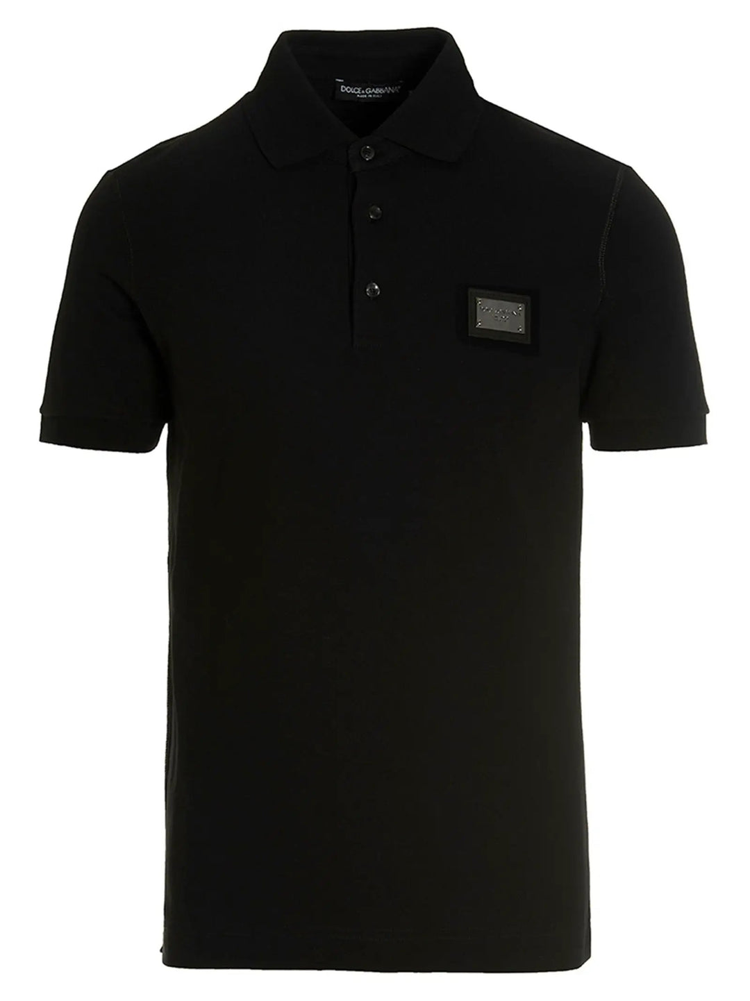 Dolce &amp; Gabbana Black Cotton Polo Shirt