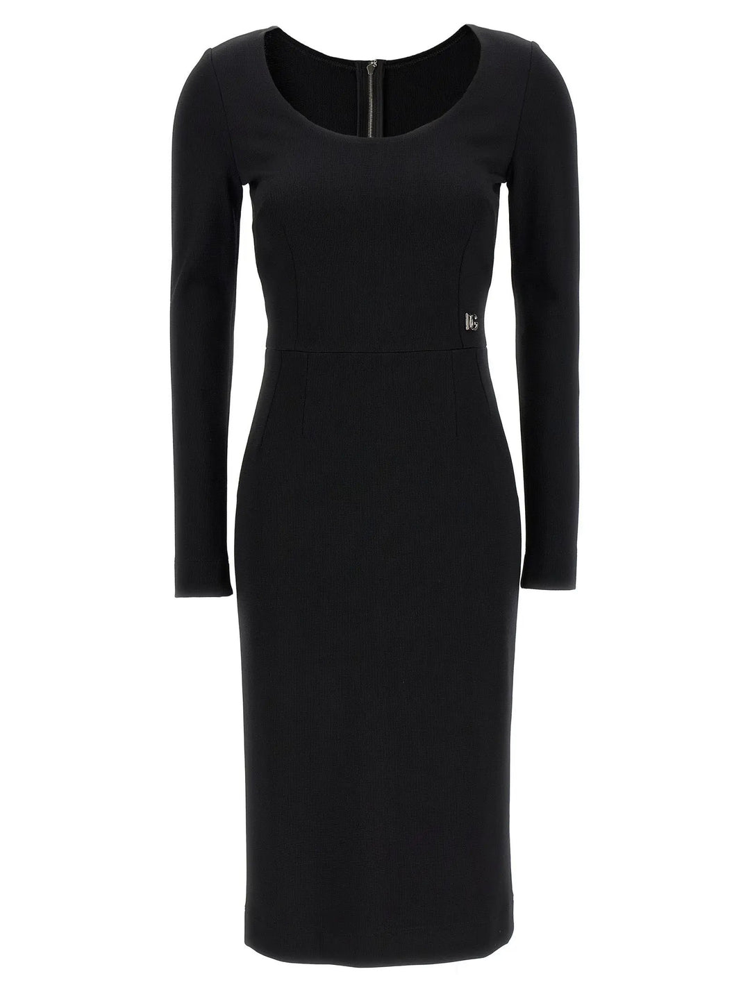 Dolce &amp; Gabbana Black Viscose Midi Dress