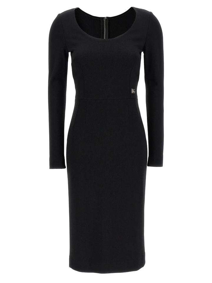 Dolce &amp; Gabbana Black Viscose Midi Dress
