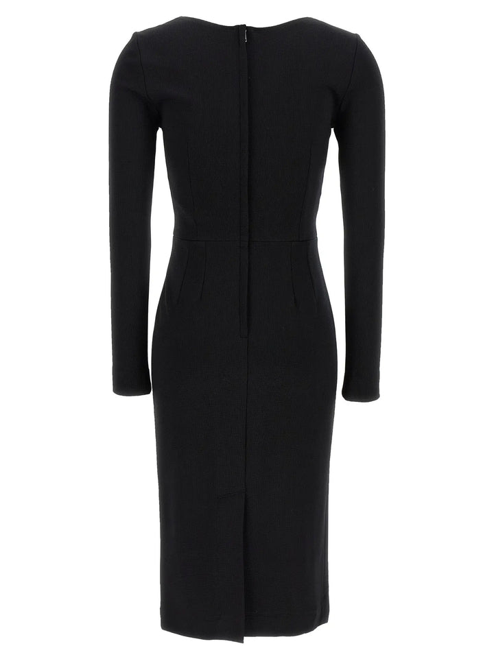 Dolce &amp; Gabbana Black Viscose Midi Dress