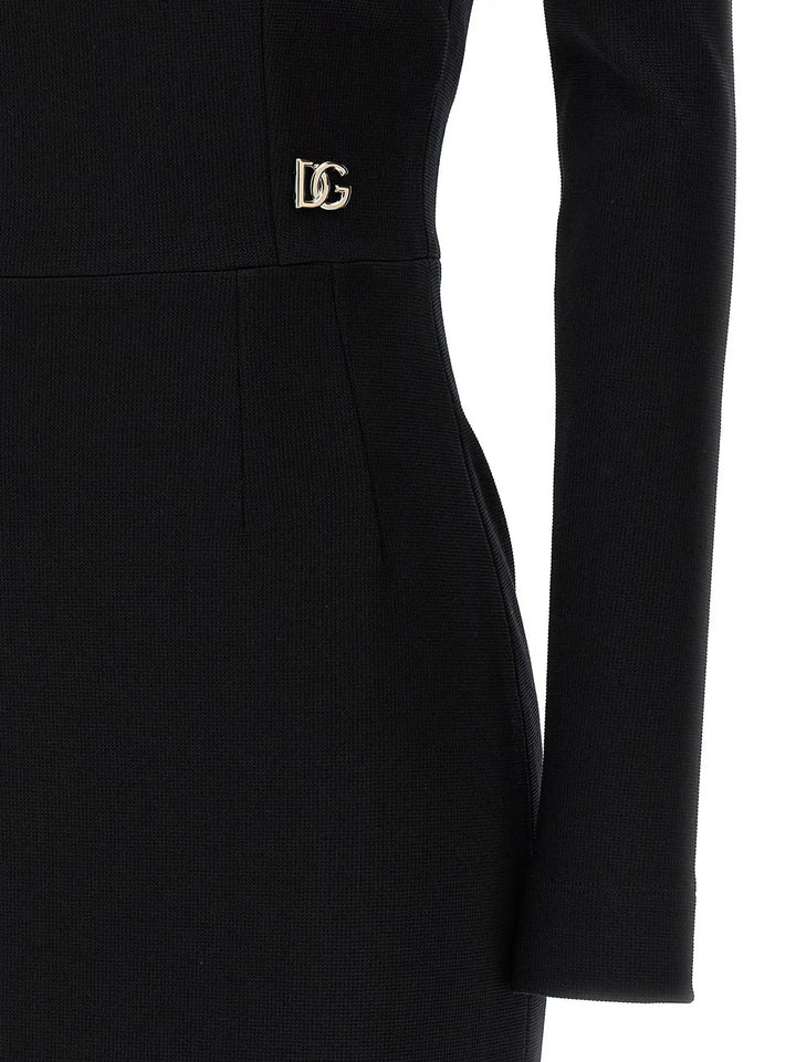 Dolce &amp; Gabbana Black Viscose Midi Dress