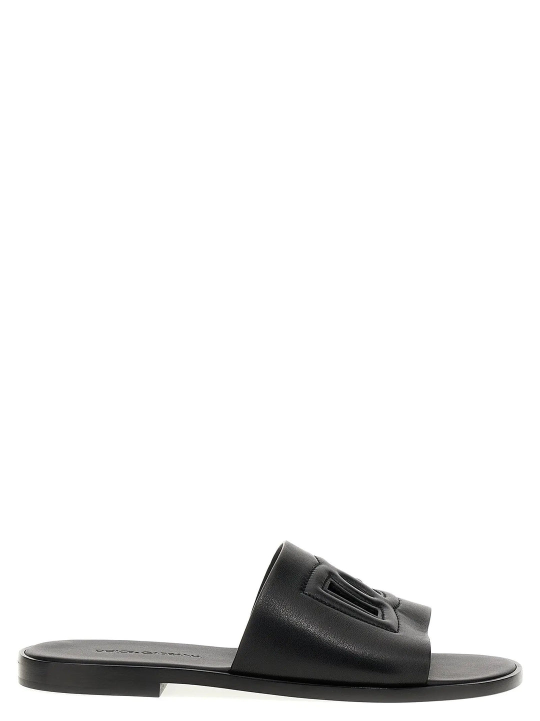 Dolce &amp; Gabbana Black Leather Slides