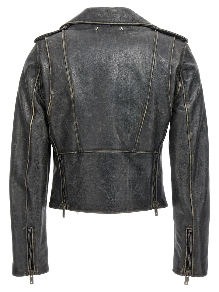 Golden Goose Black Cowhide Leather Jacket
