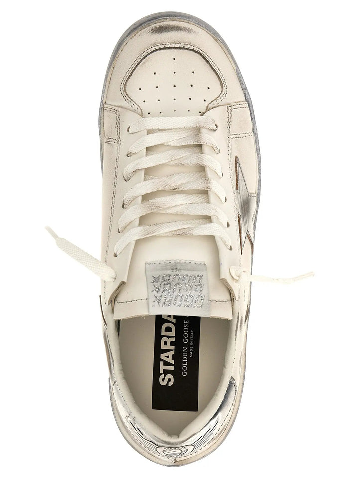 Golden Goose Silver Cowhide Athletic Sneakers