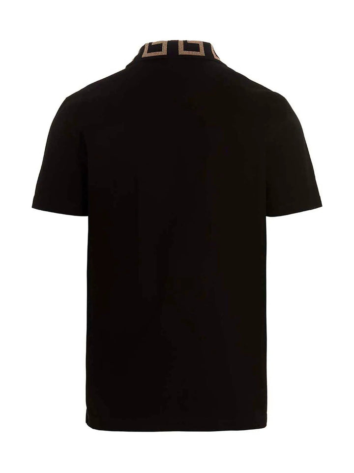 Versace Black Cotton Polo Shirt