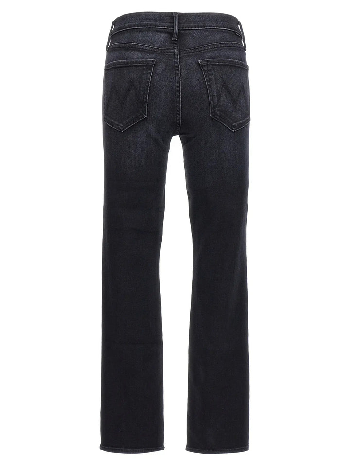 Mother Denim Black Cotton Slim Fit Jeans